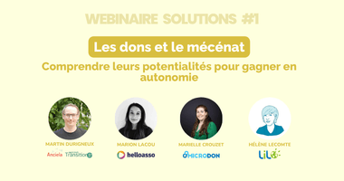 Webinaire Solutions #1 – Les dons et le mécénat